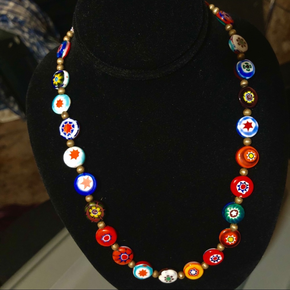 Vintage Venetian Millefiori Coin Bead Choker - Picture 4 of 7
